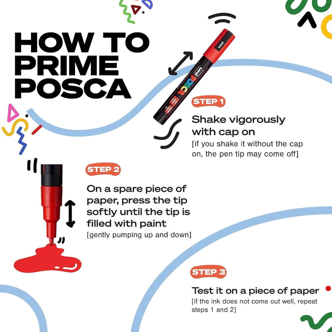 Uni POSCA Marker Pen PC-1M Extra Fine Set of 16 Colours