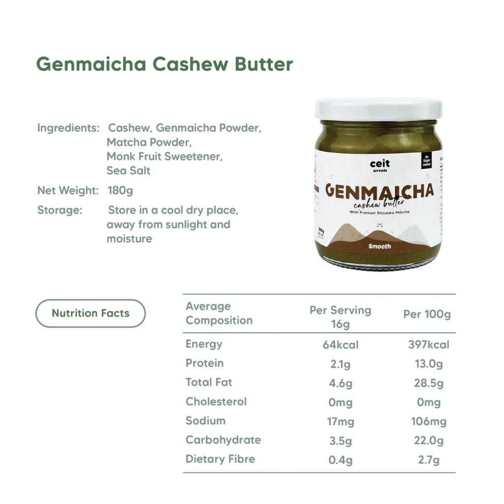 Ceit Spreads Genmaicha Cashew Butter 180G