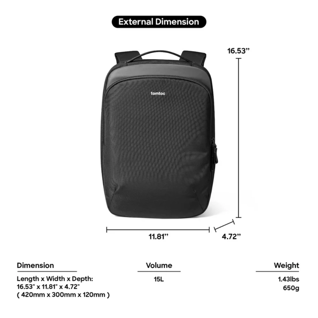 Beg galas komputer riba TOMTOC Explorer-T60 M 15L - Hitam