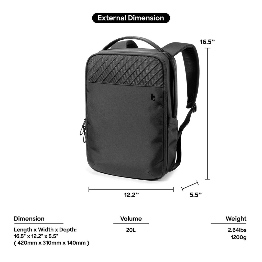 Beg galas komputer riba TOMTOC Voyage-T50 M - Hitam
