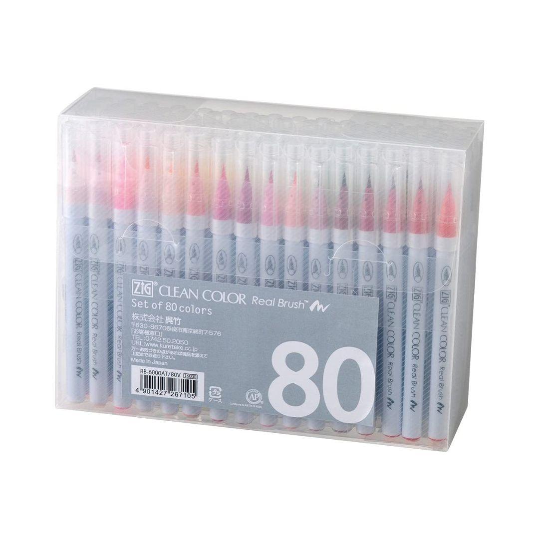 Kuretake ZIG Clean Color Real Brush Set - 80 Colors - Kedaiku