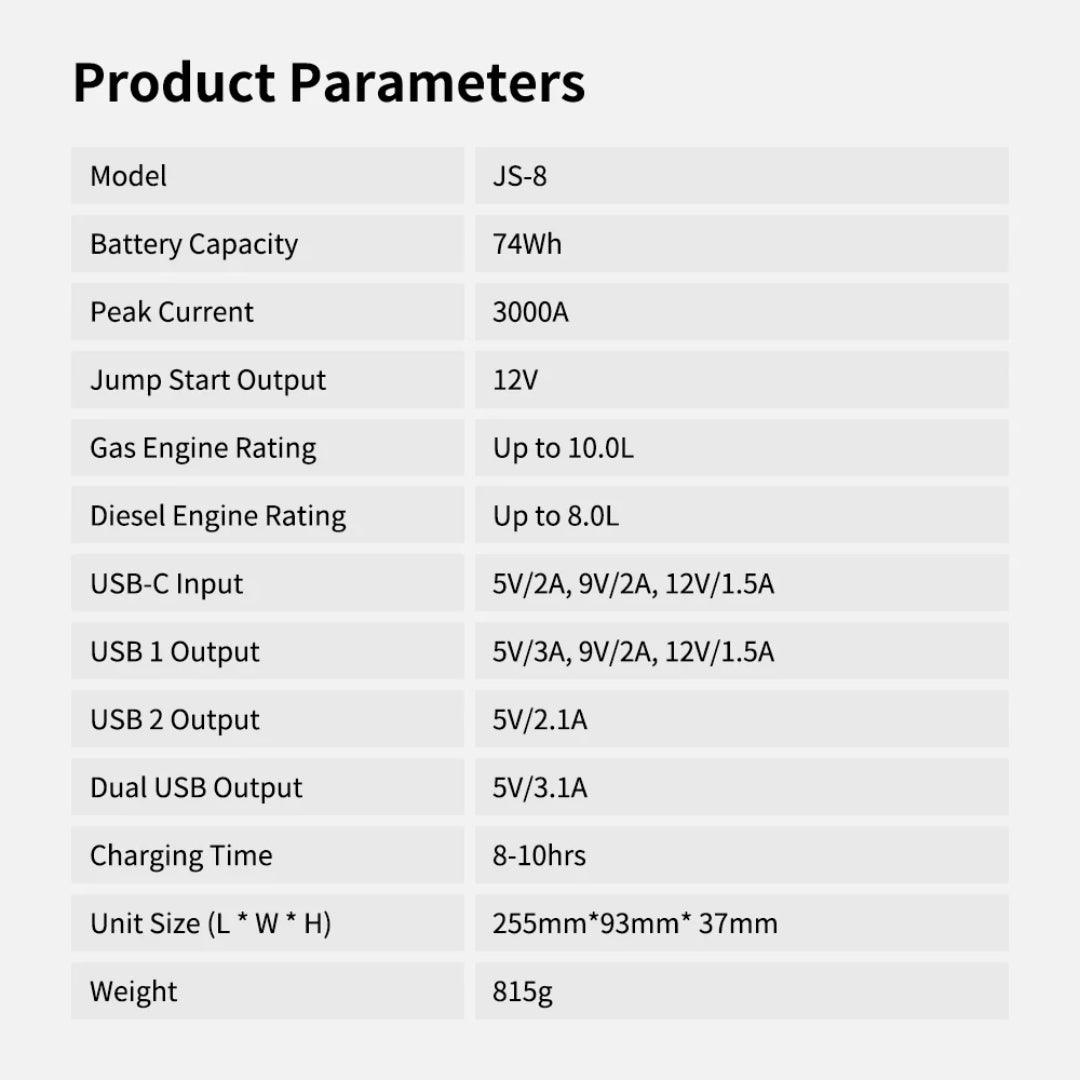 UTRAI 3000A Car Battery Jump Starter JS-8 - Kedaiku
