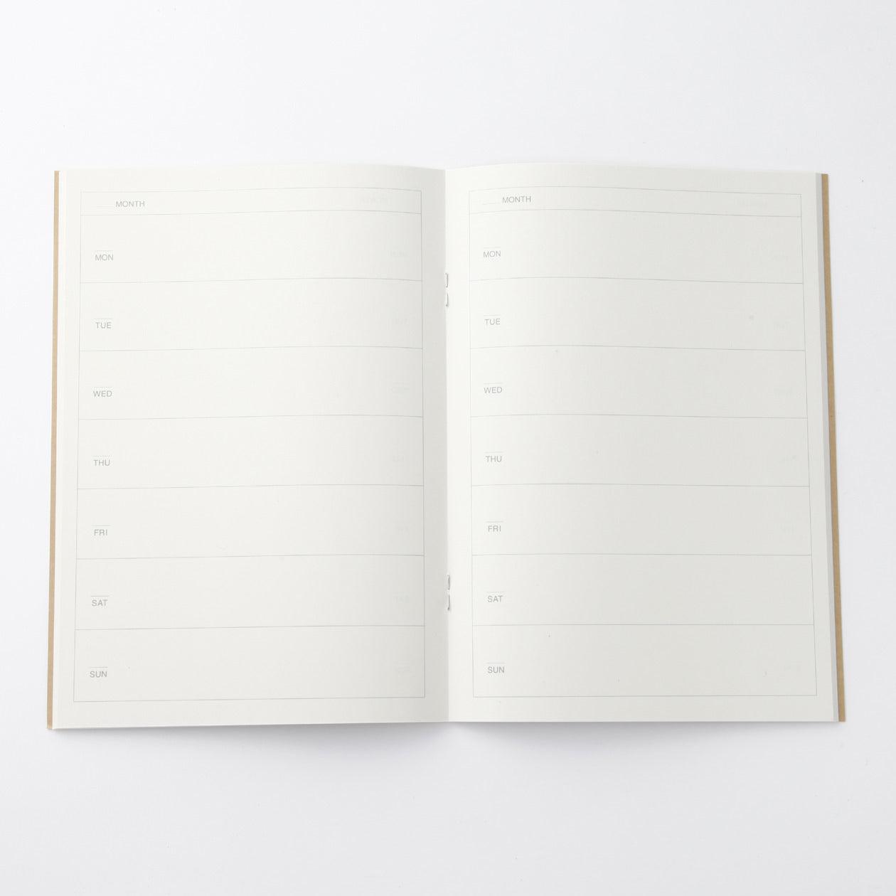 A5 SCHEDULE Weekly Notebook-Muji-monthly weekly,muji,notepad,planting tree,schedule,Stationery
